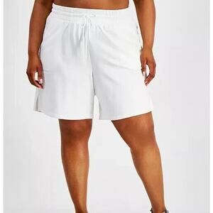ID Ideology Plus Size Comfort Flow High Rise Shorts Womens 2X Bright White New